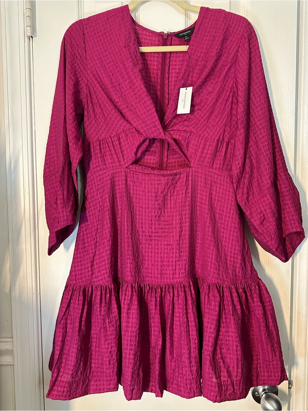 Banana Republic Fuchsia Twist-Front Dress